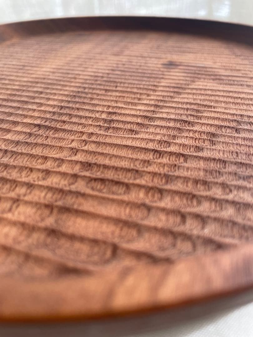 丸盆 削り仕上げ 24cm (ウォールナット) ki-to-te前田充