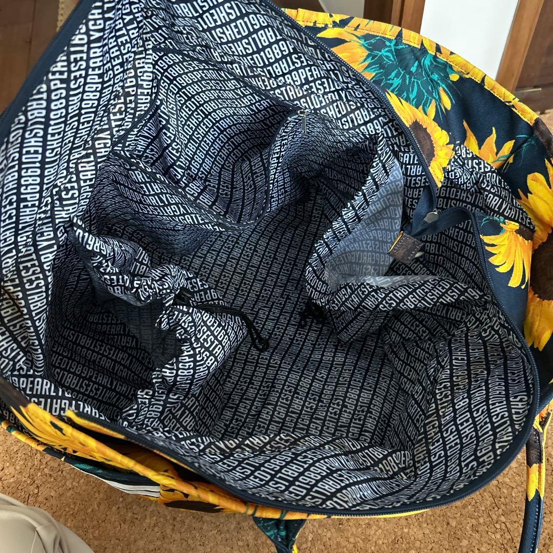 21日まで値下げ PEARLY GATES ひまわり柄 トートバッグ大容量