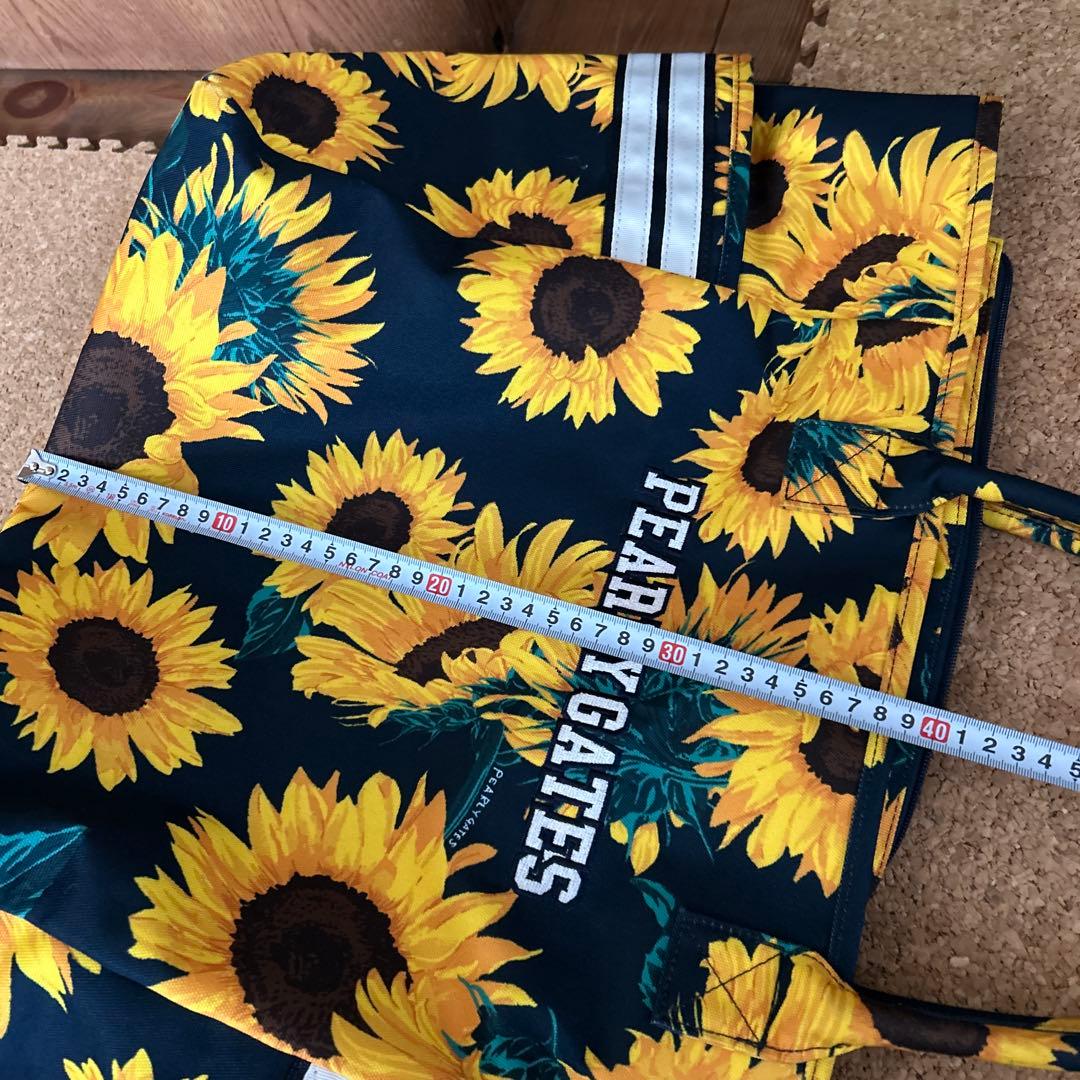 21日まで値下げ PEARLY GATES ひまわり柄 トートバッグ大容量