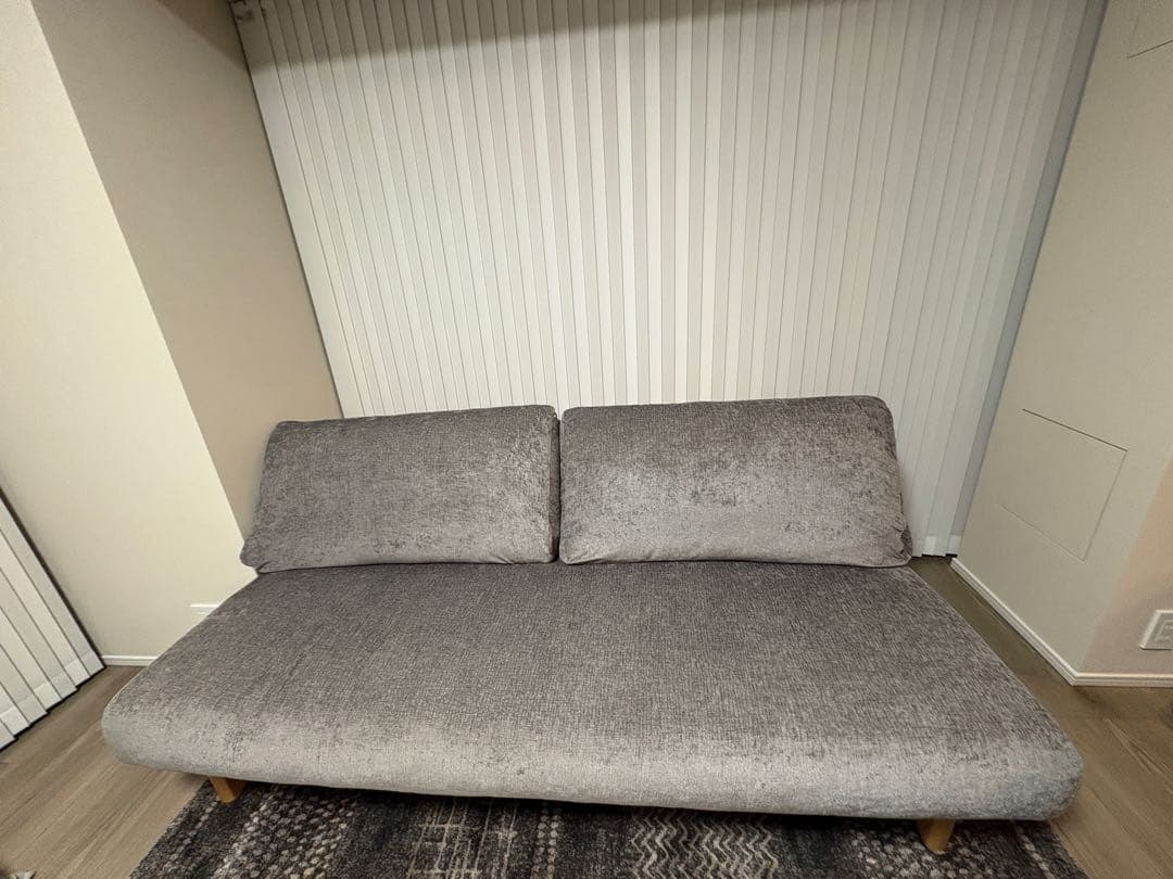 ナガノインテリア グレーソファ 3人掛けソファ　ハードメープル　飛騨産業