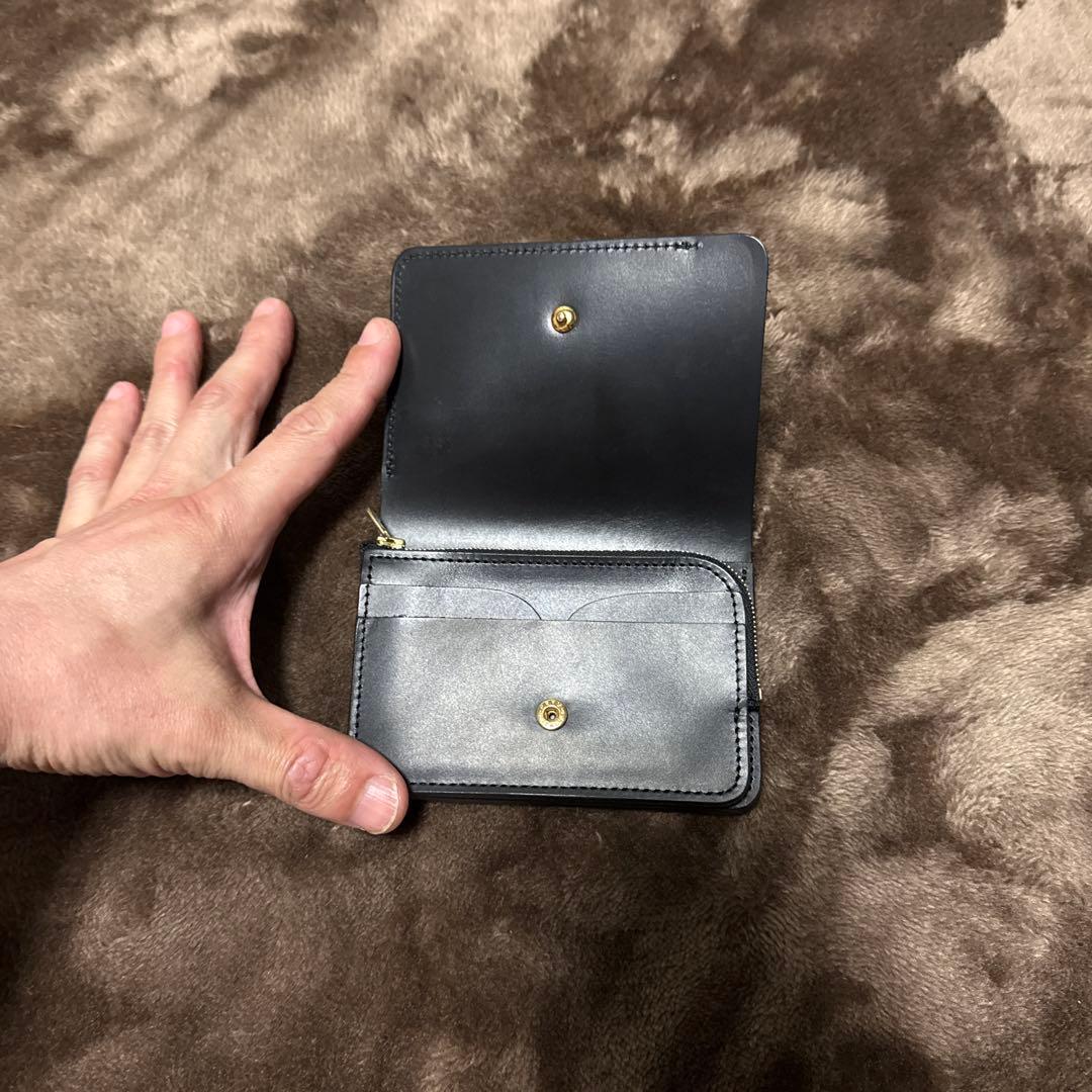 forme フォルメ ショートウォレット イルチア ブラック ボックスカーフ 黒