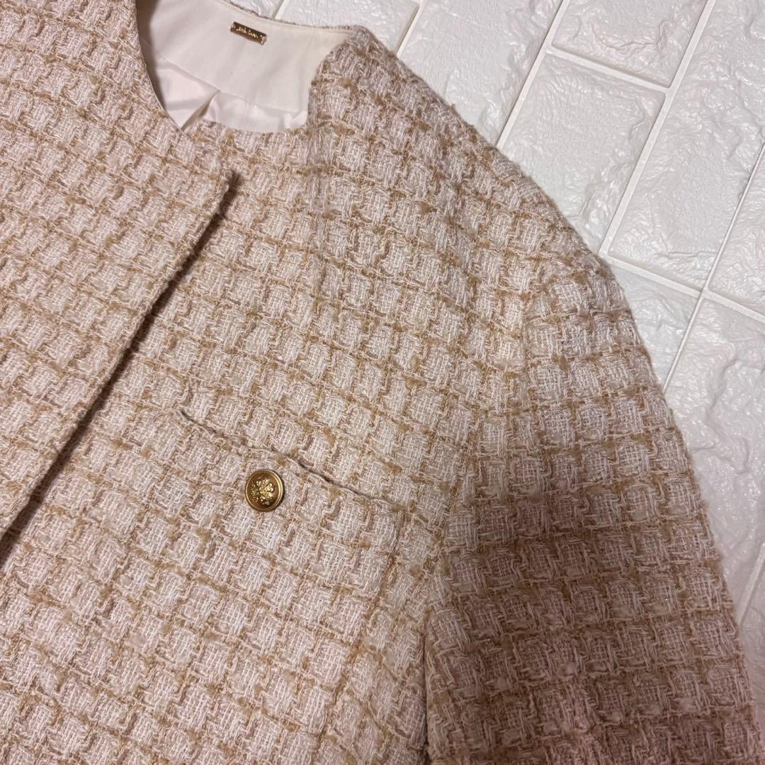 【新品タグ付き】Mila Owen 金釦パッチポケットルーズツイードジャケット