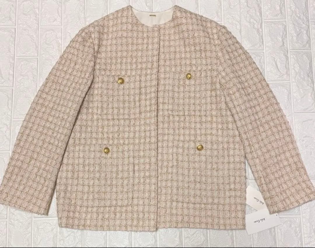 【新品タグ付き】Mila Owen 金釦パッチポケットルーズツイードジャケット