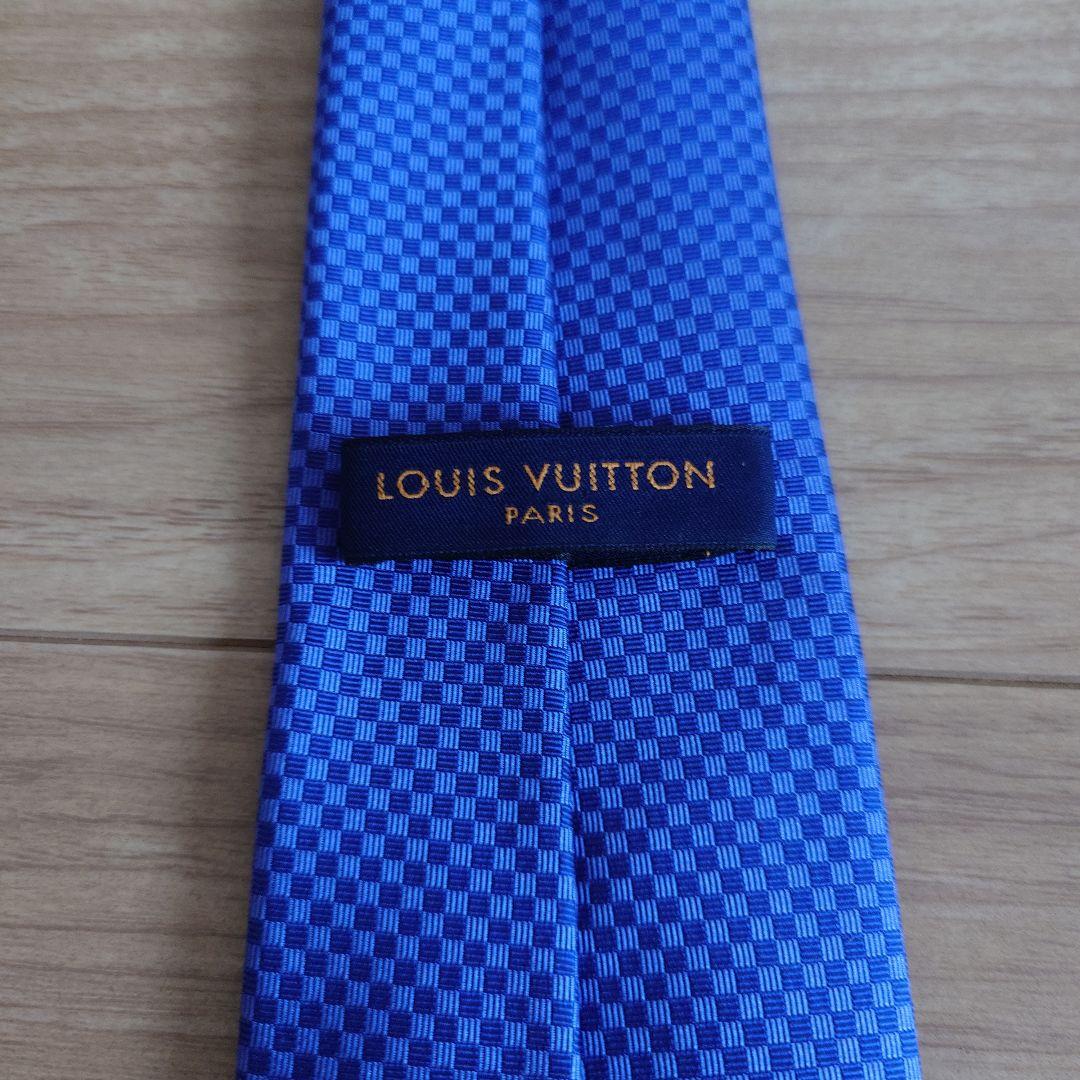 LOUIS VUITTON 青 チェック柄 ネクタイ