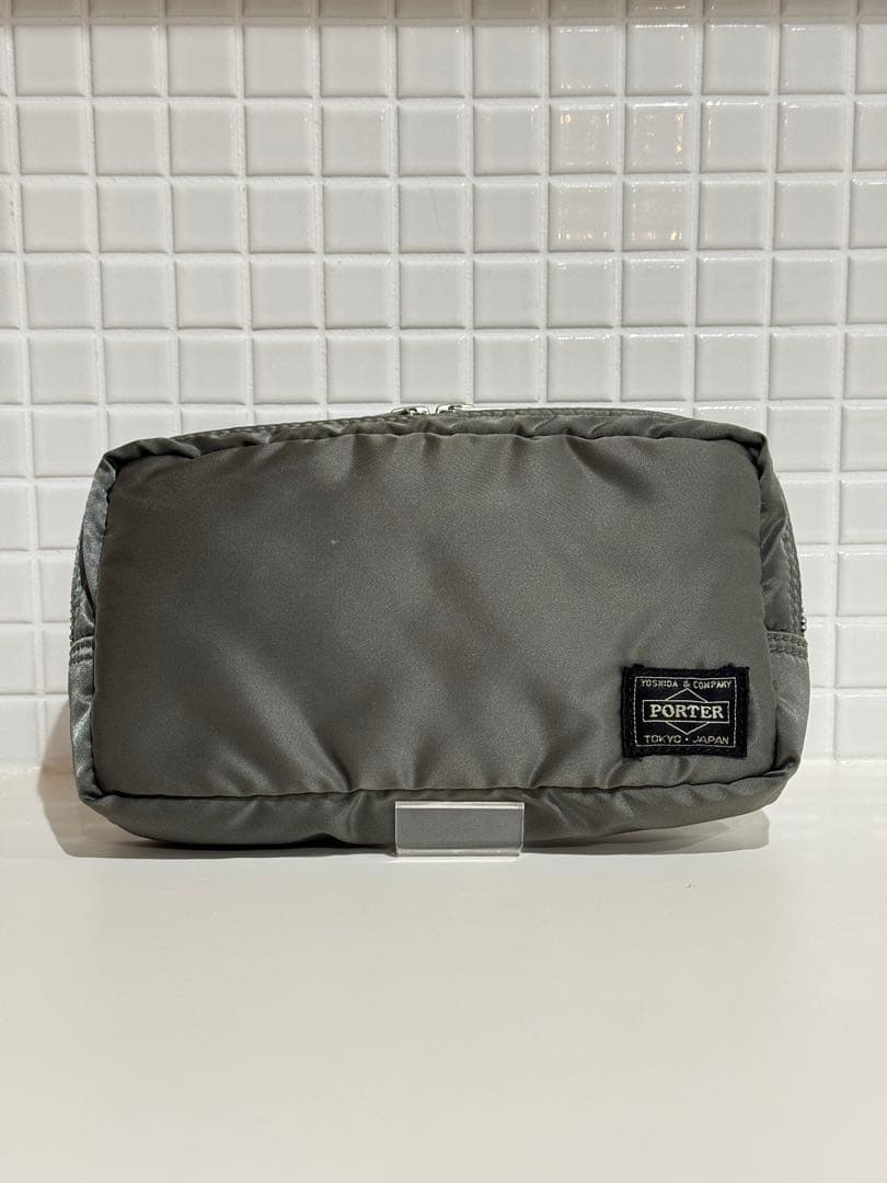 【美品】廃盤 大人気 ポーター PORTER タンカー ポーチ シルバーグレー