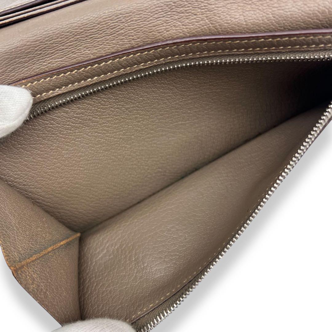 【美品】エルメス　ベアンスフレ　エトゥープ 折財布　長財布　552