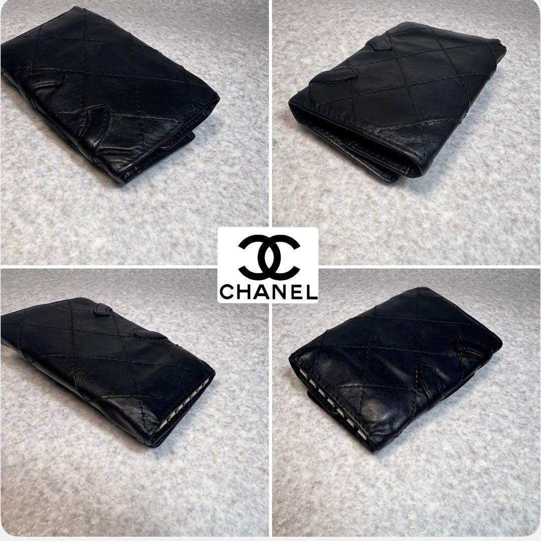 CHANEL ブラック カンボンライン4連キーケース