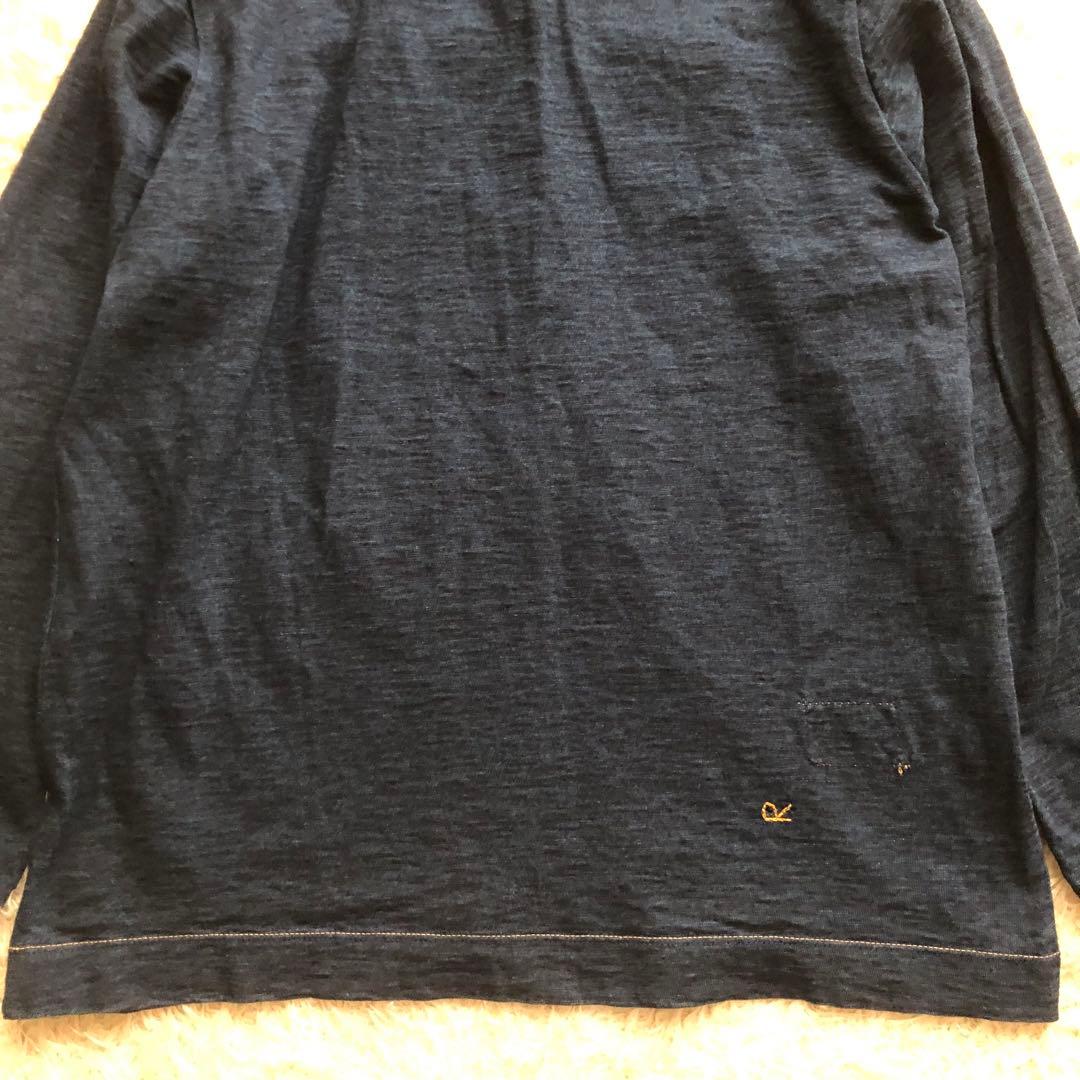 45R♪インディゴフリルカットソーブラウス　45R刺繍