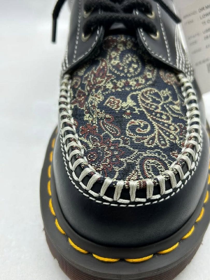 Dr Martens ペイズリー柄 ブラックレザー シューズ