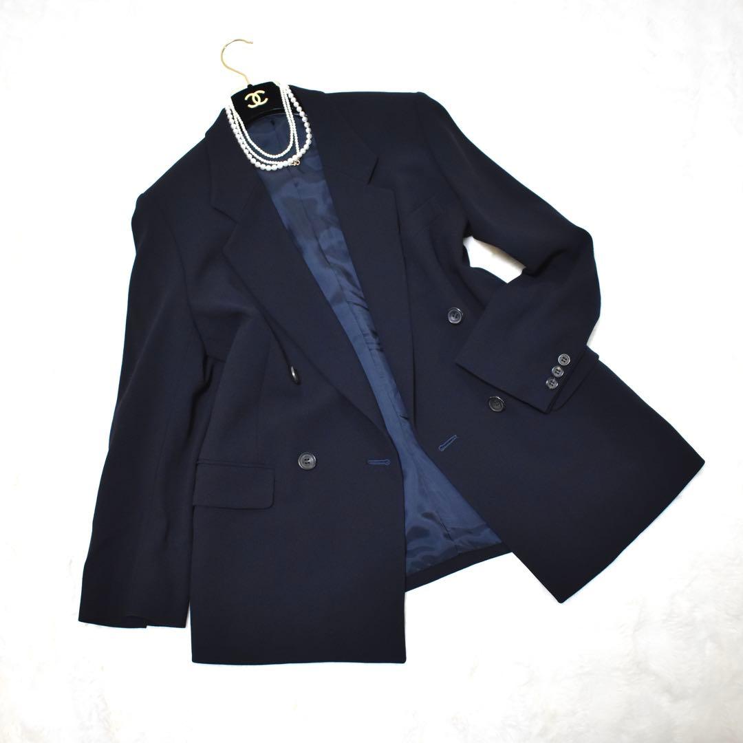 極美品✨アクアスキュータム ダブルテーラードジャケット ウール　着用1回　黒