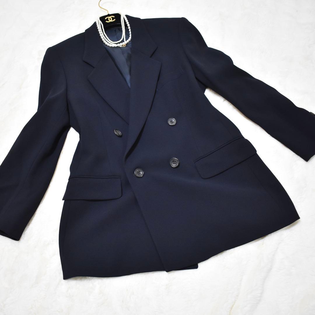 極美品✨アクアスキュータム ダブルテーラードジャケット ウール　着用1回　黒