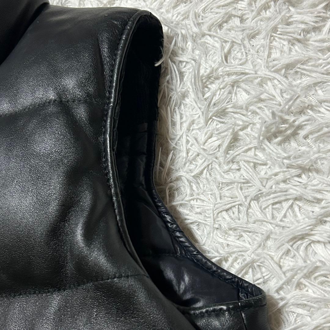 schott ショット リバーシブル 本革 レザー ダウンベスト ブラック 黒