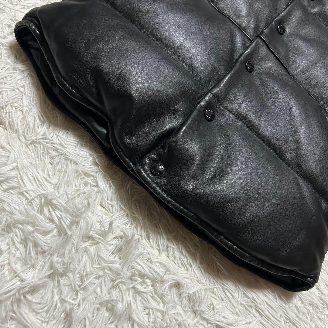 schott ショット リバーシブル 本革 レザー ダウンベスト ブラック 黒