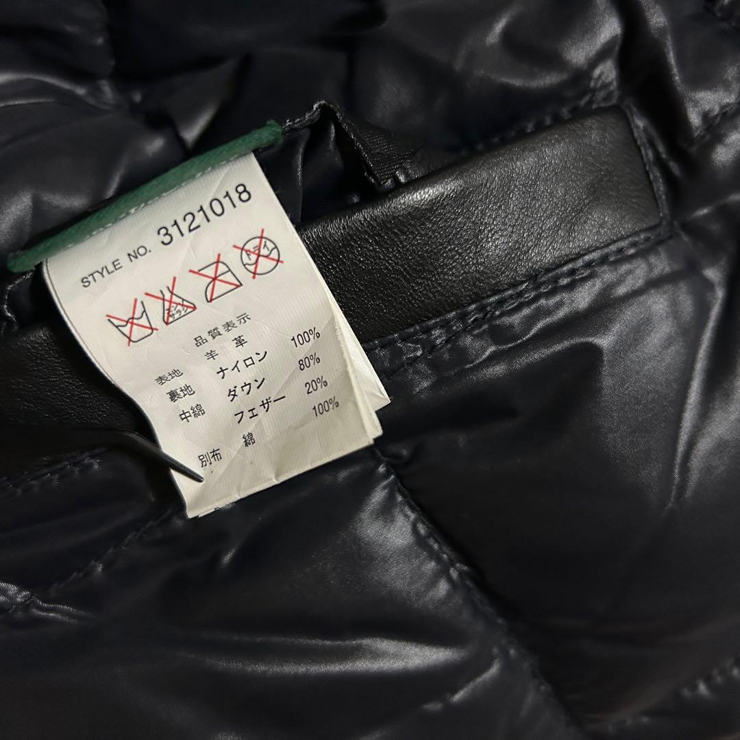 schott ショット リバーシブル 本革 レザー ダウンベスト ブラック 黒