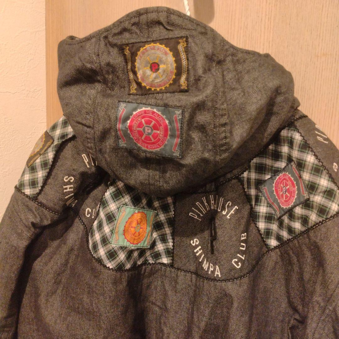 PINK HOUSE ブルゾン　中綿　デニム地　パッチワーク　ワッペン