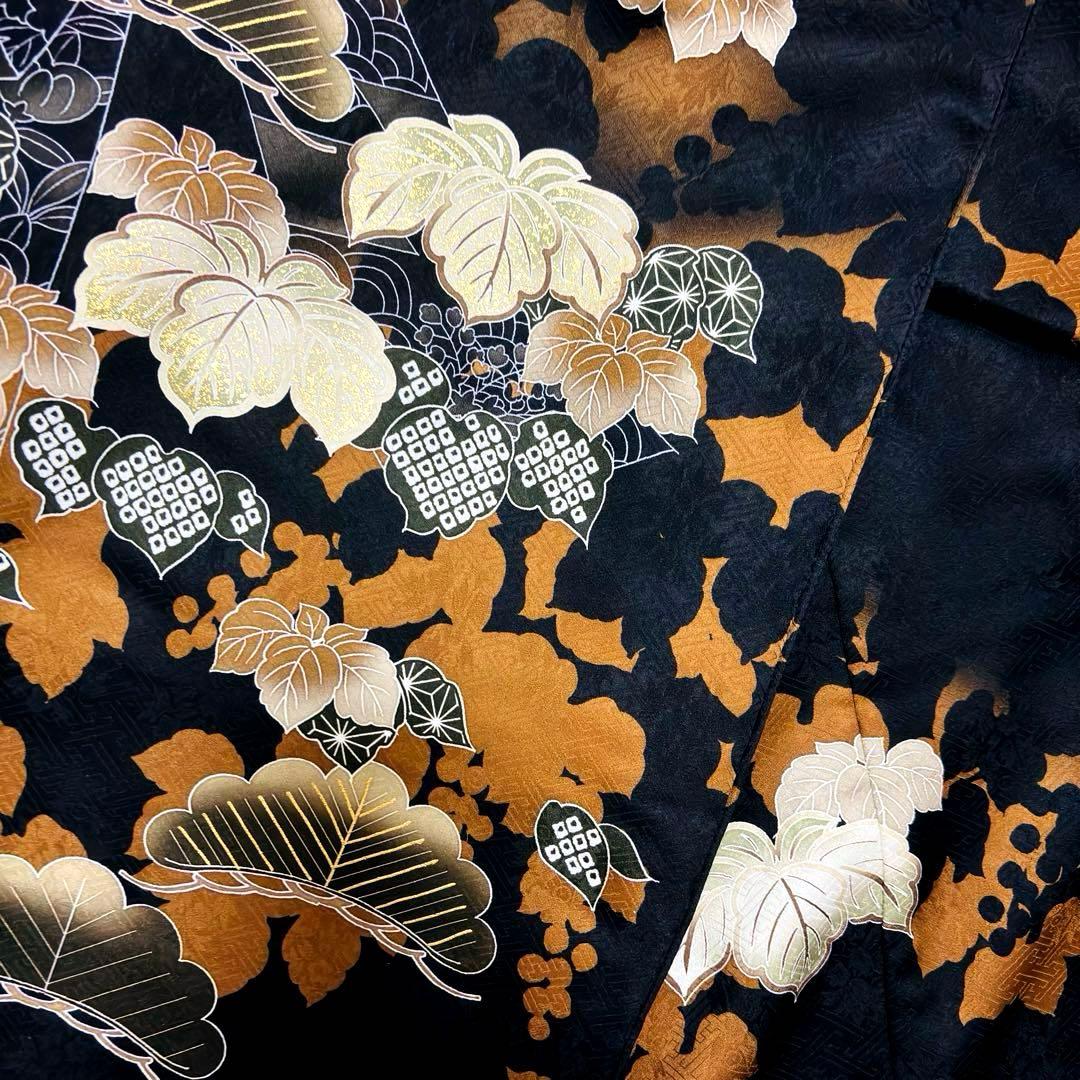 【新品/正絹 】日本製 特選京友禅染 襦袢付 新品たとう紙付 男の子 黒 兜