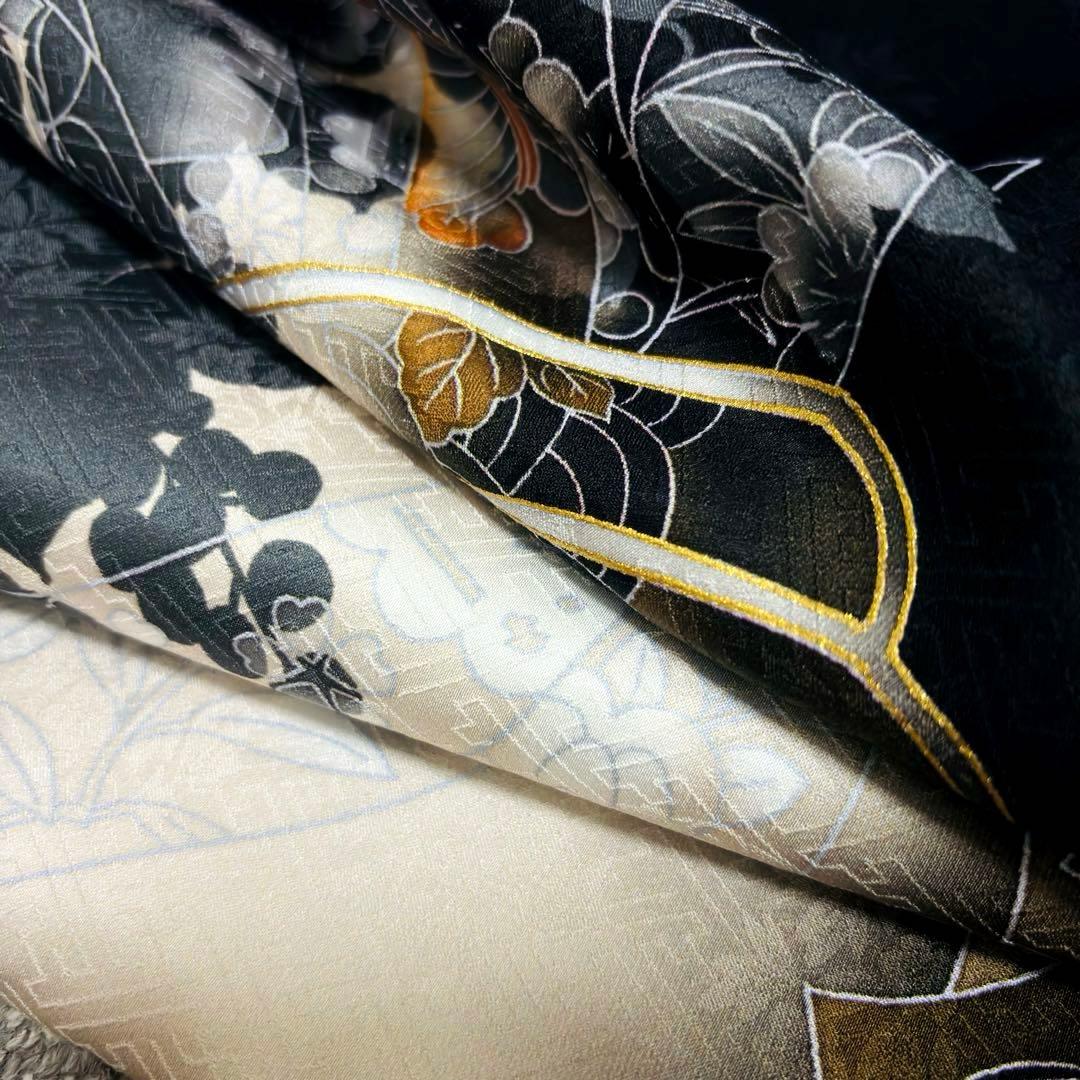 【新品/正絹 】日本製 特選京友禅染 襦袢付 新品たとう紙付 男の子 黒 兜