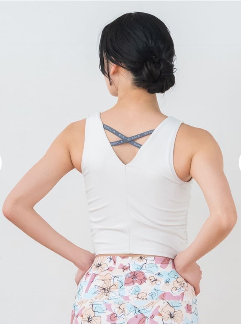 【SUKALA】アメリカンスリーブギャザータンクトップ　サンドベージュ