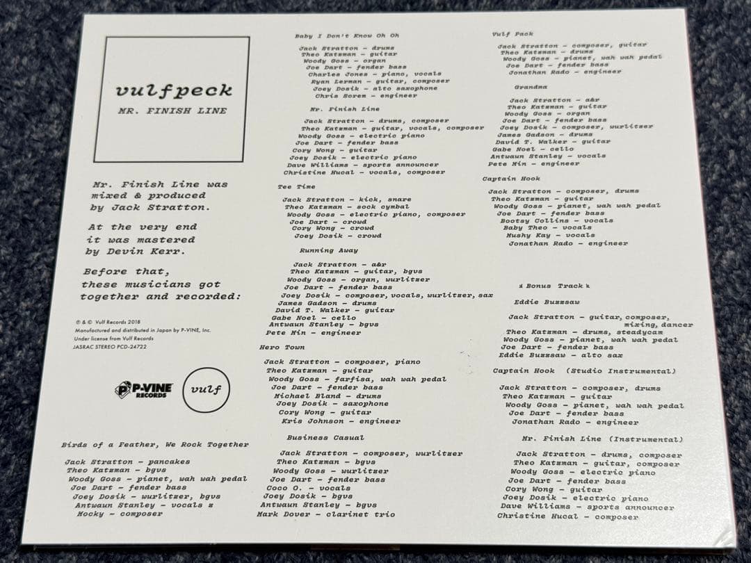 Vulfpeck Mr Finishline ボーナス3曲 国内盤