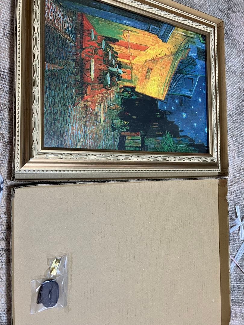 夜のはカフェテラス　ゴッホ　（新品未使用金具付き）