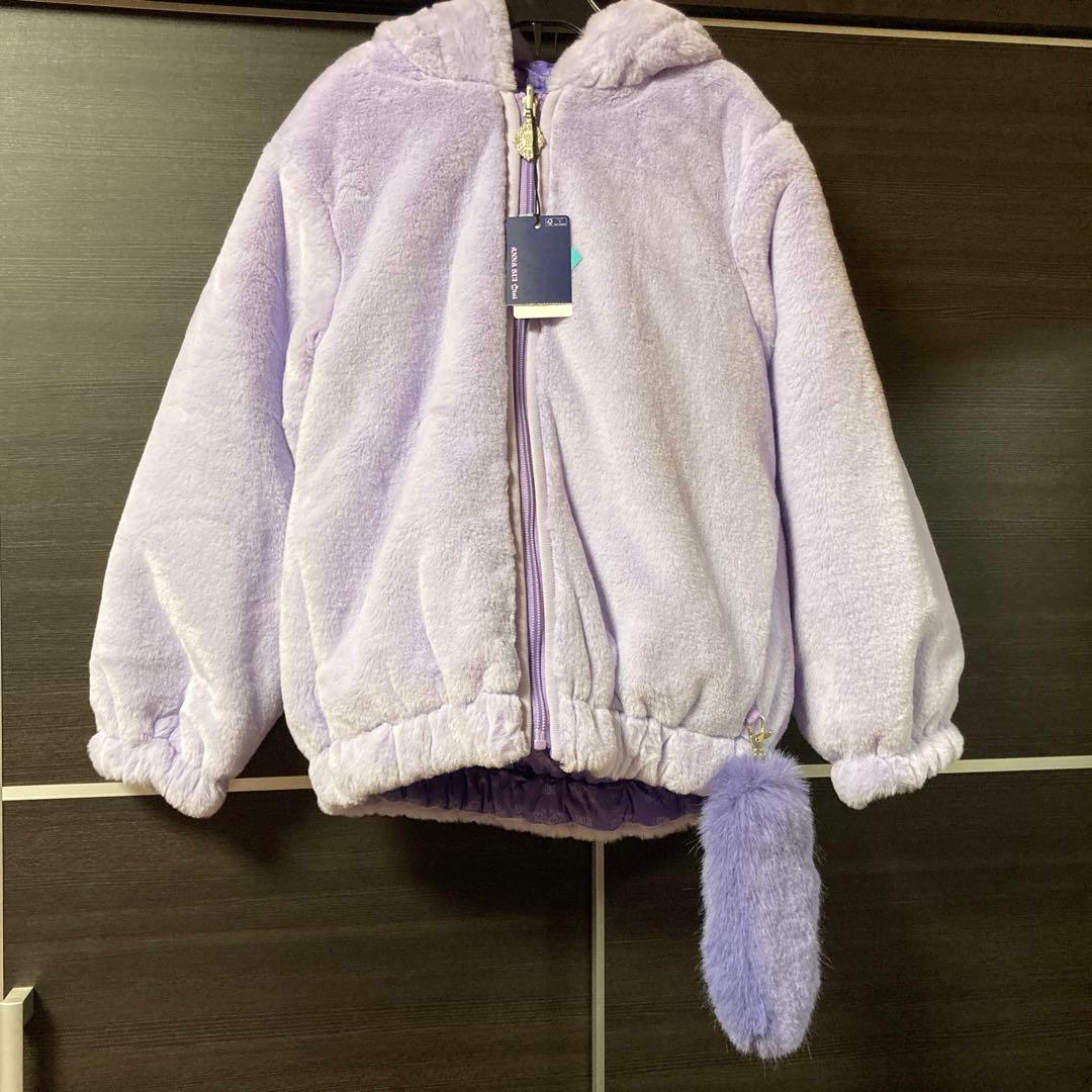 新品 ANNA SUI mini ネコエコファーリバーシブルアウター Lサイズ