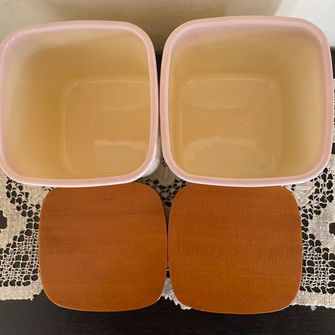 ❤︎イマンimane❤︎ ダイアナローズホーロー木蓋角型キャニスター