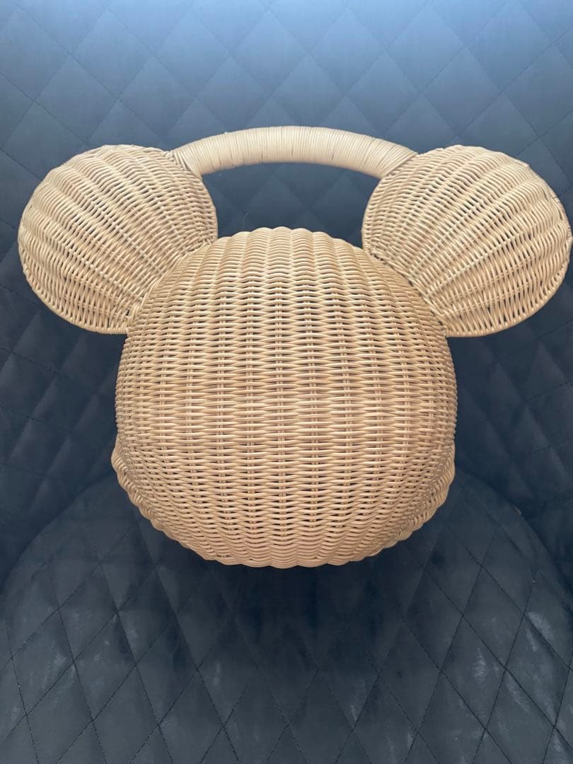 ミッキーマウス　カゴバッグ　ラタンバッグ