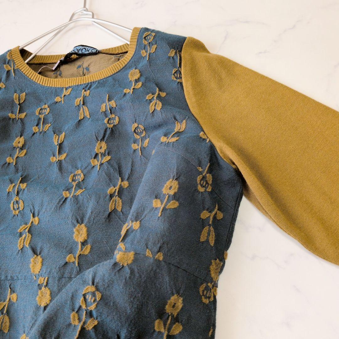 M.&KYOKO エムアンドキョウコ 佐藤繊維 ワンピース 花柄 ニット 2