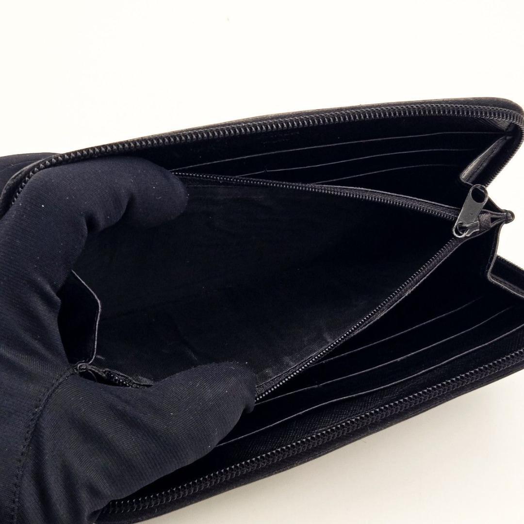 プラダ 長財布 三角ロゴ ブラック サフィアーノA713 ラウンドファスナー