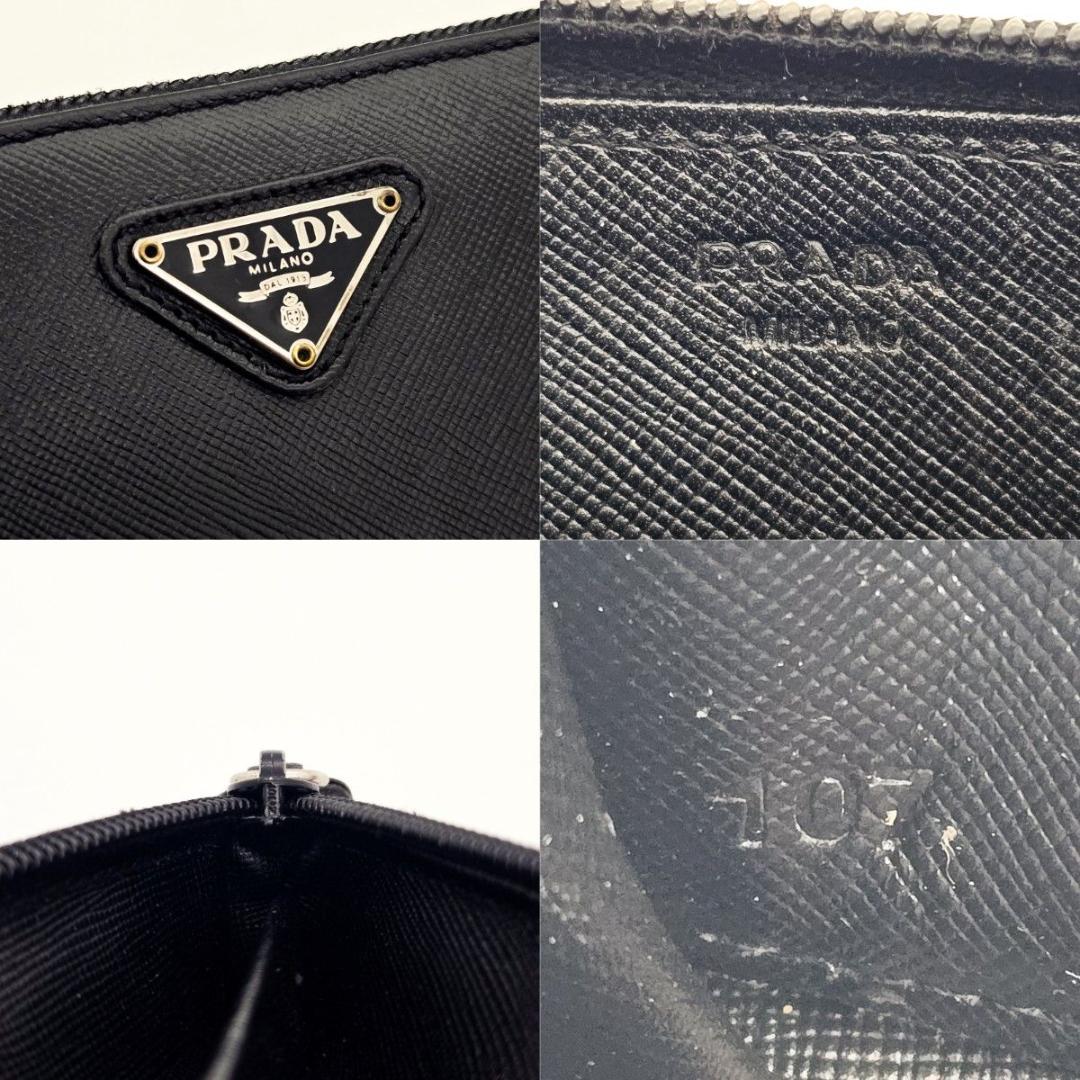 プラダ 長財布 三角ロゴ ブラック サフィアーノA713 ラウンドファスナー