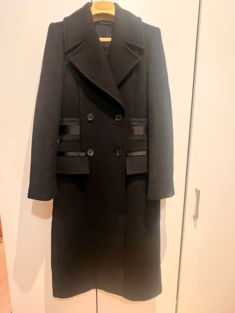 GUCCI ダブルブレスト ロングコート 黒