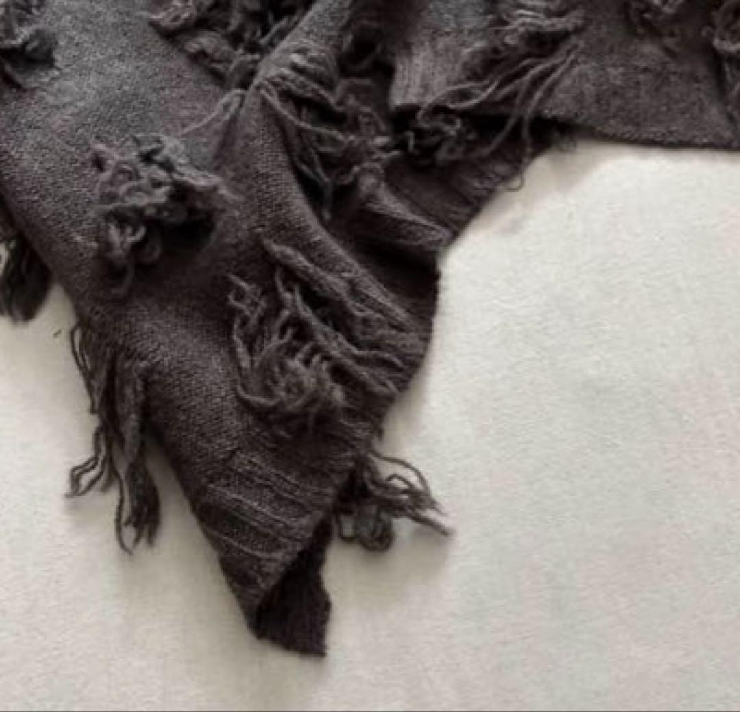 超美品spun ホームスパンラム フリンジストール 252-7933 /