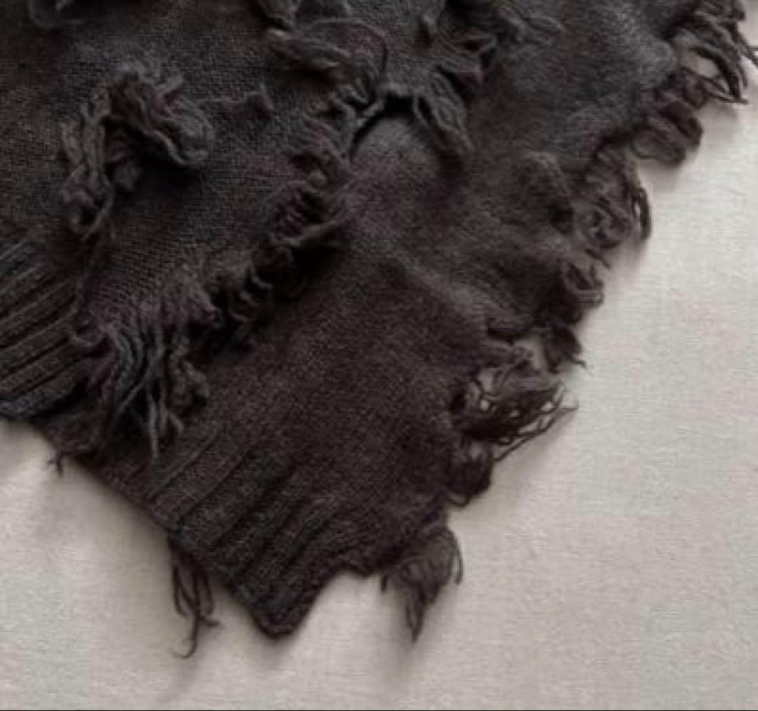 超美品spun ホームスパンラム フリンジストール 252-7933 /