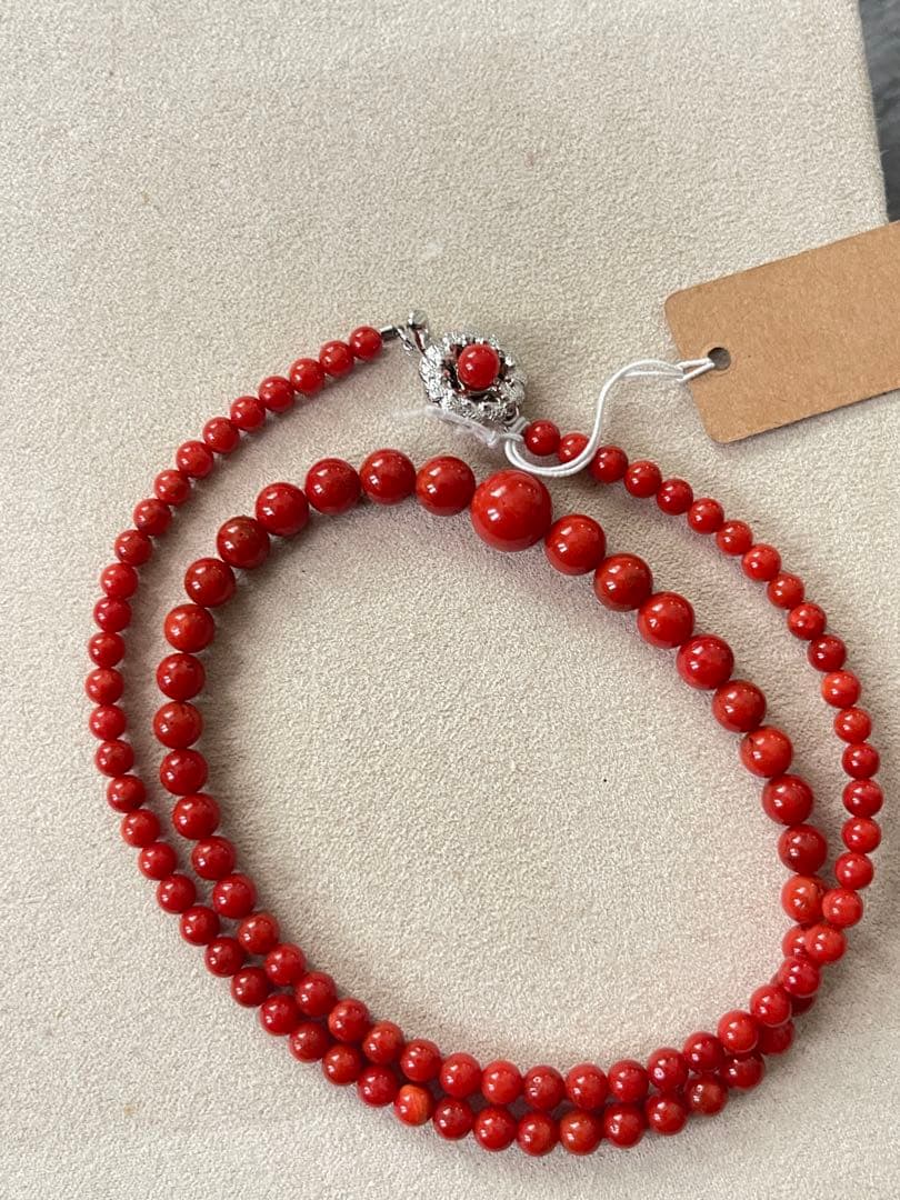 珊瑚サンゴネックレス9mm、重约17g