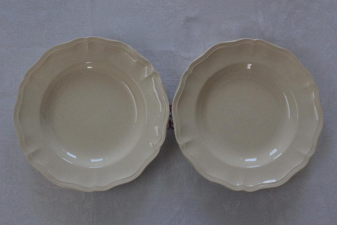 2枚セット　D・サルグミンヌ 花リムアイボリー25cm