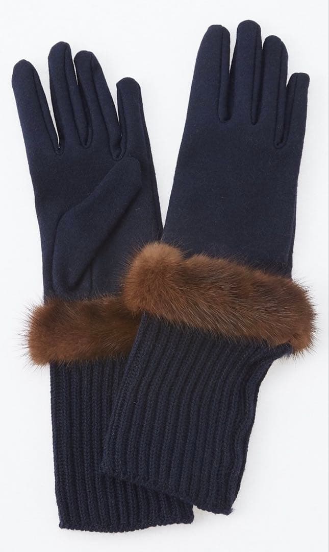 新品タグ付☆アルポ☆ALPO☆ミンク×ニット☆上質なロンググローブ☆手袋