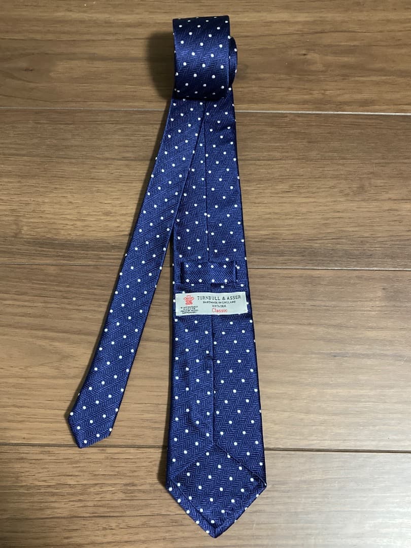 新品未使用 TURNBULL&ASSER 英国製ネクタイ 伊勢丹購入 ネイビー