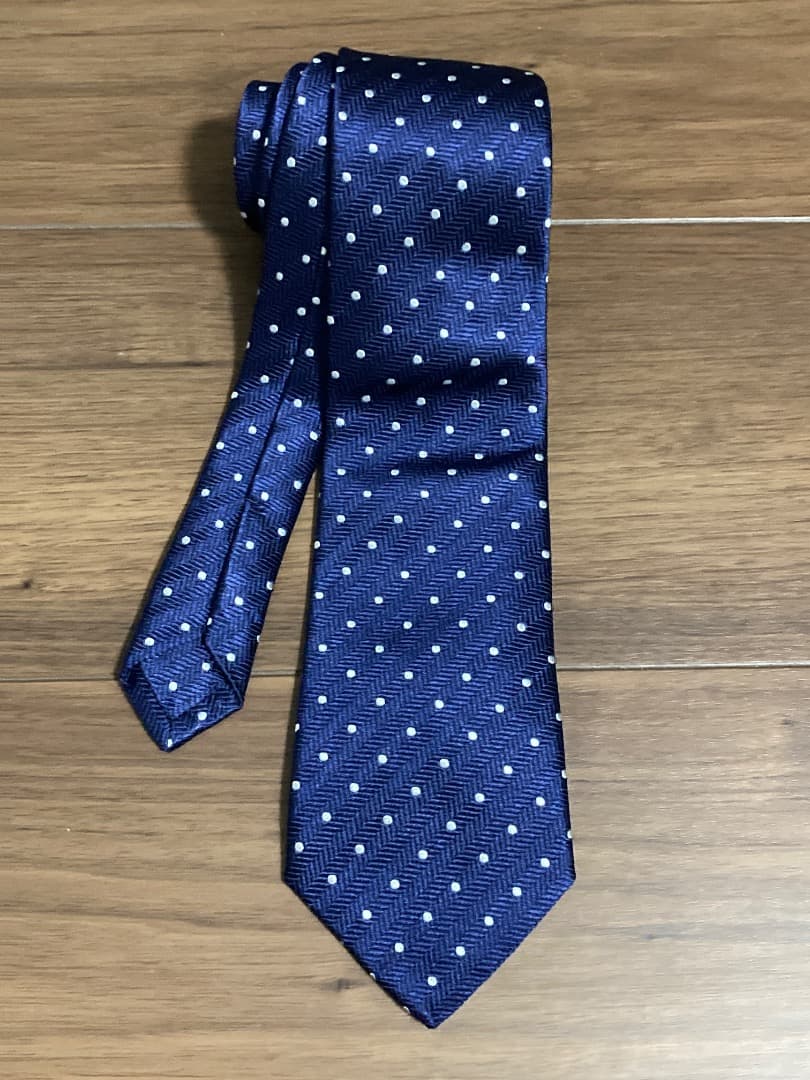 新品未使用 TURNBULL&ASSER 英国製ネクタイ 伊勢丹購入 ネイビー