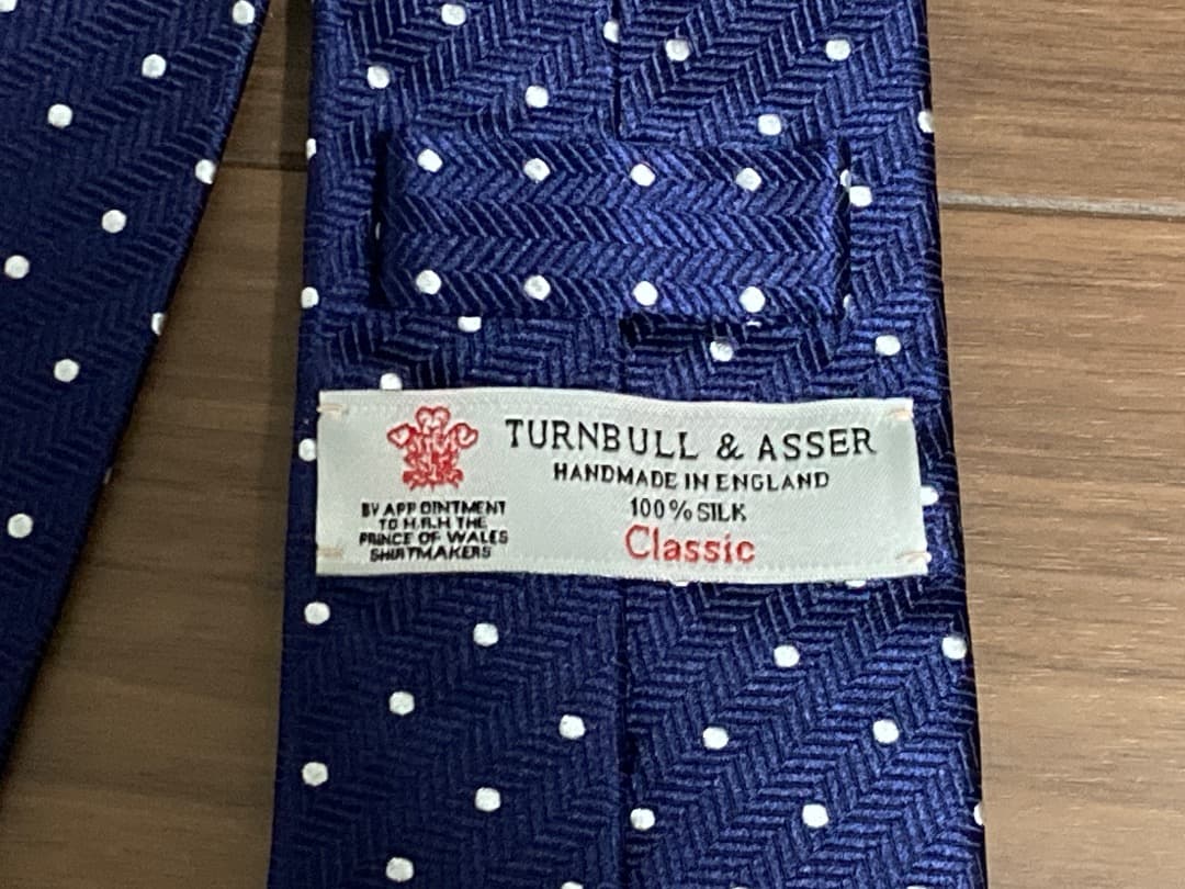 新品未使用 TURNBULL&ASSER 英国製ネクタイ 伊勢丹購入 ネイビー