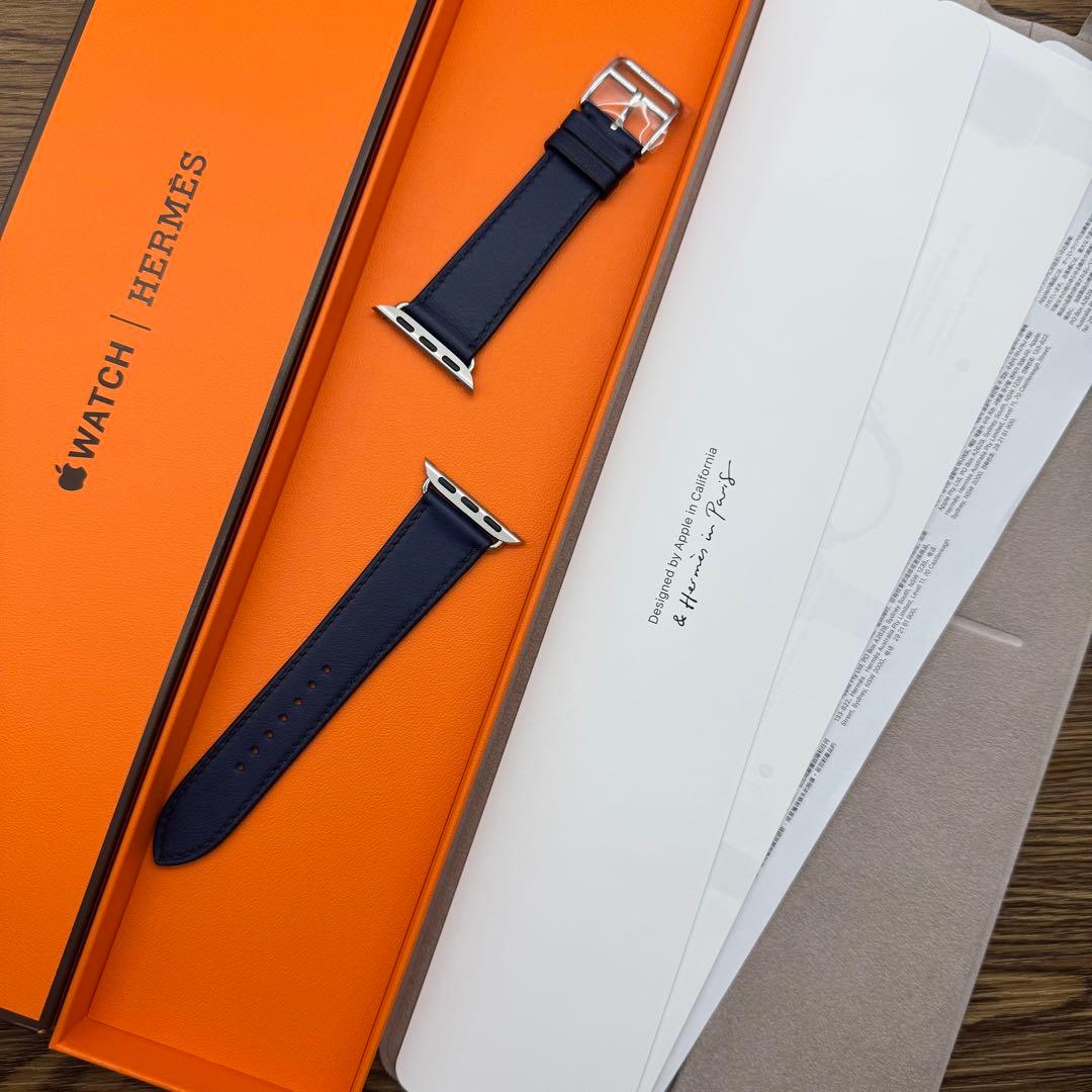 2229 未使用　Apple Watch エルメス　ネイビー　HERMES