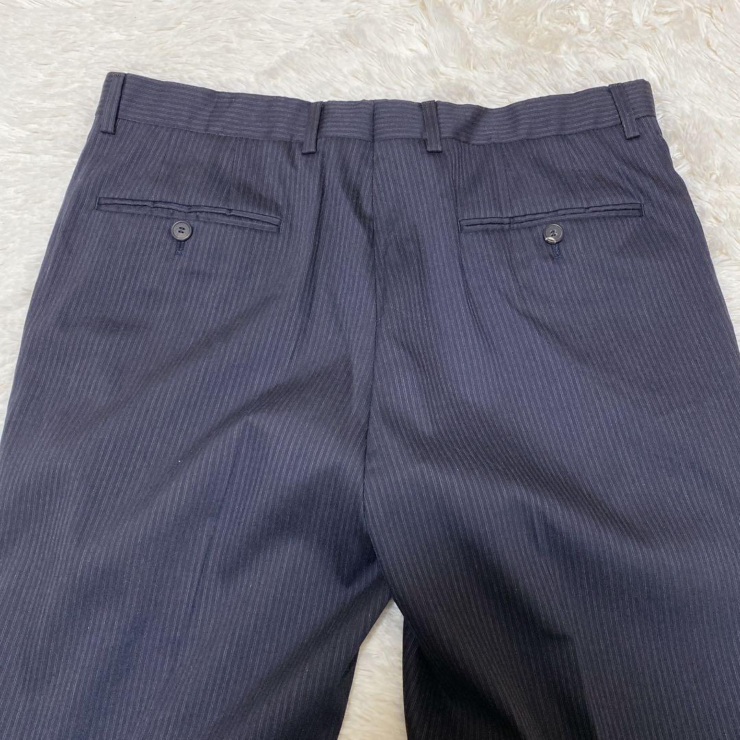 ジルサンダー　スーツ　セットアップ　ネイビー　濃紺　ストライプ