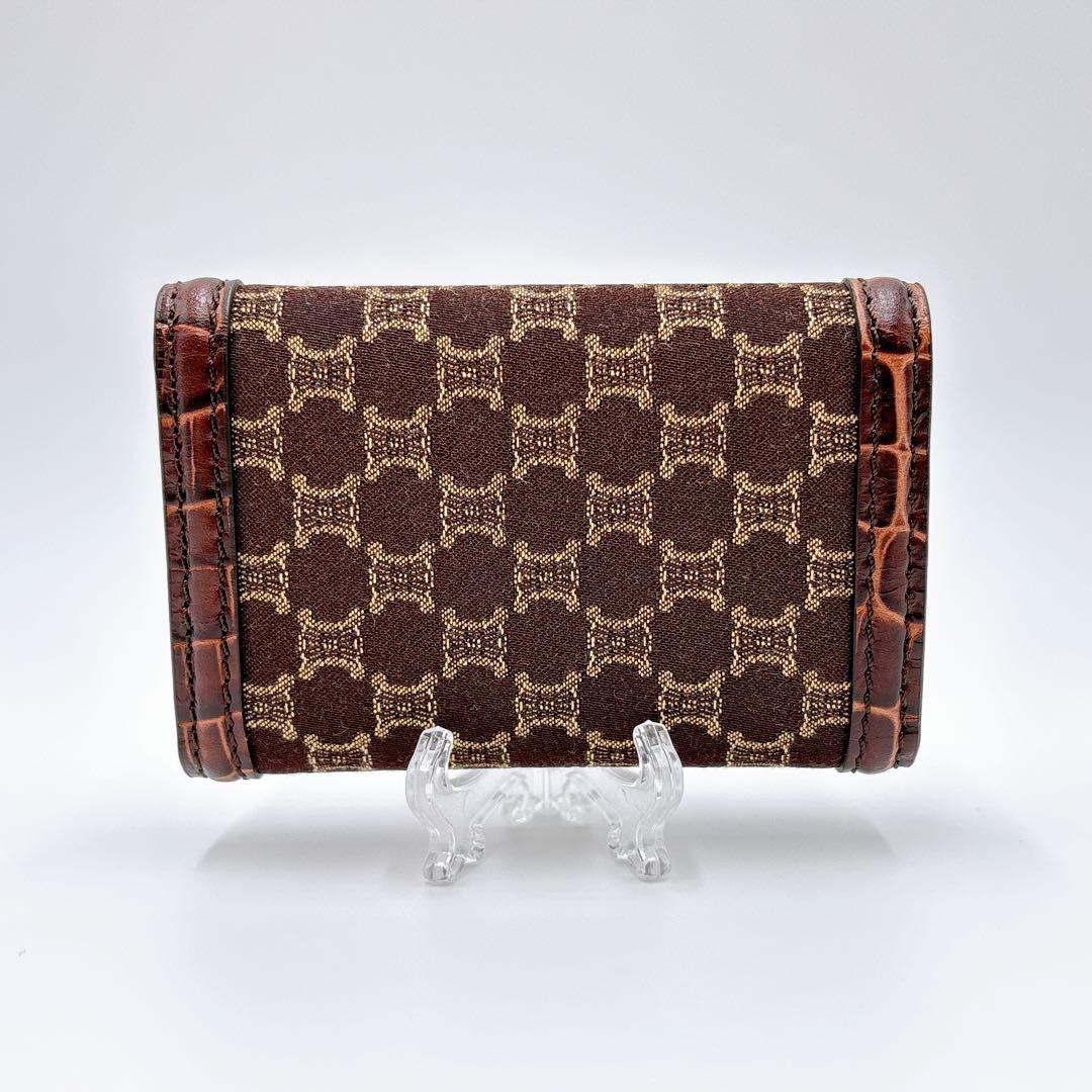 新品同様 ＊ CELINE セリーヌ マカダム キャンバス 6連キーケース 茶色