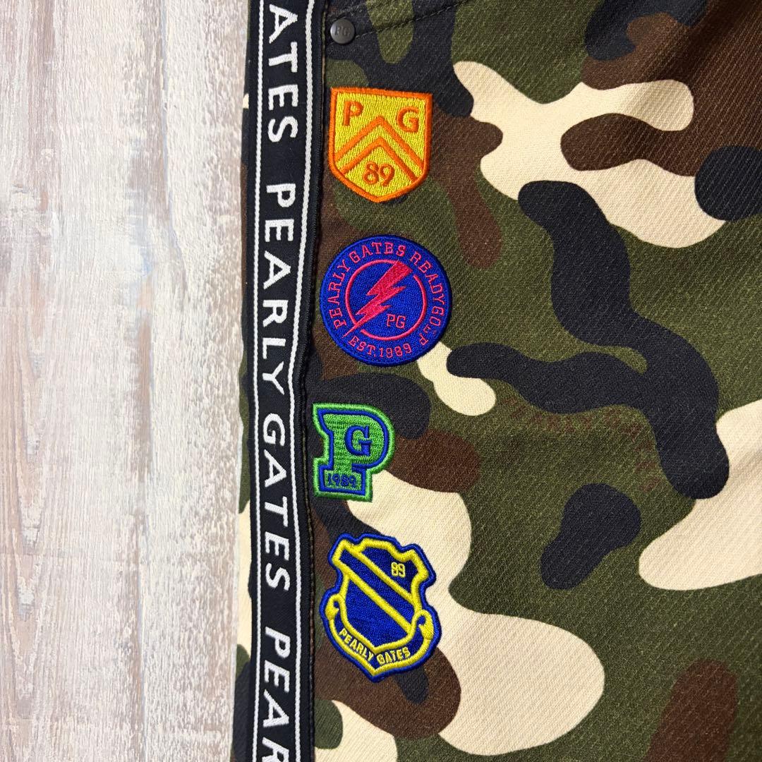 美品　PEARLYGATES 迷彩　カモフラ　パンツ　ゴルフパンツ　サイドライン