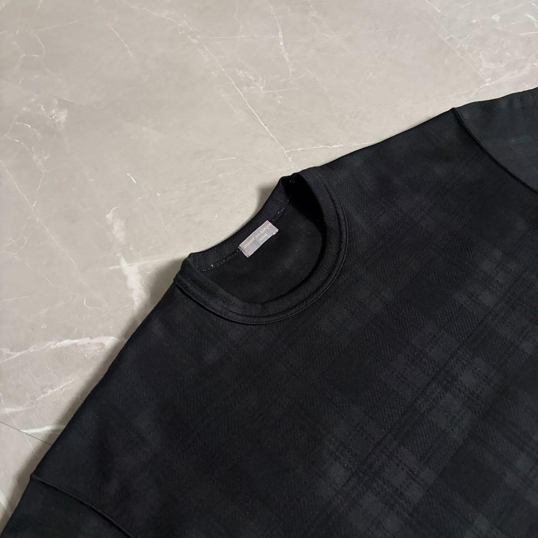 美品　田中オム　コムデギャルソン　カットソー　シャドーチェック　ブラック