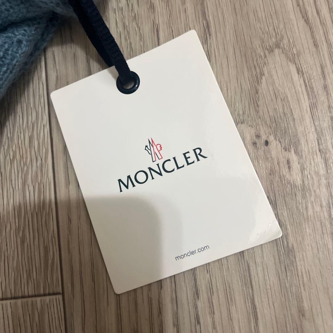 新品タグ付 MONCLER モンクレール モヘアマフラー ブルー、ラスト！