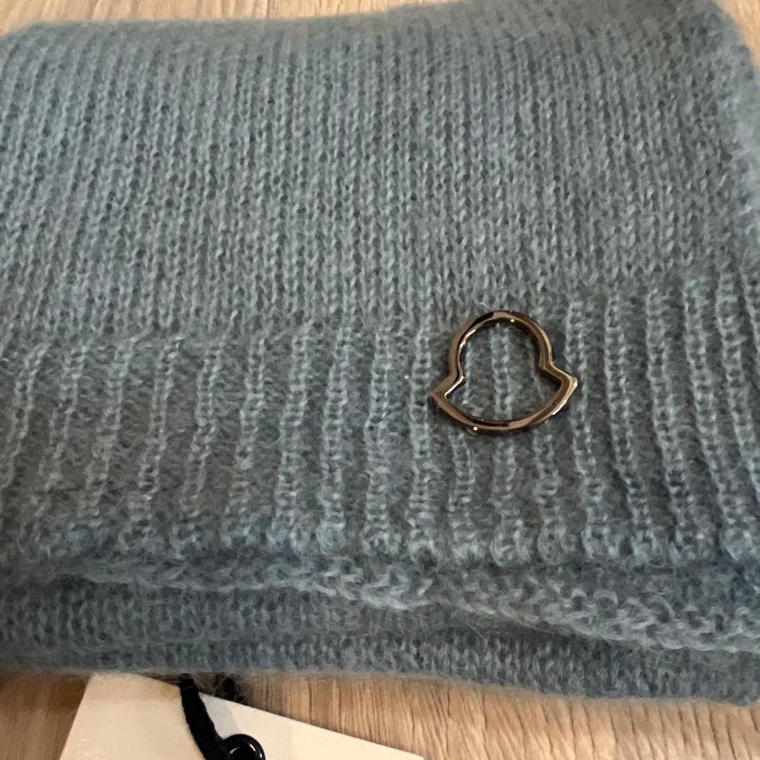 新品タグ付 MONCLER モンクレール モヘアマフラー ブルー、ラスト！