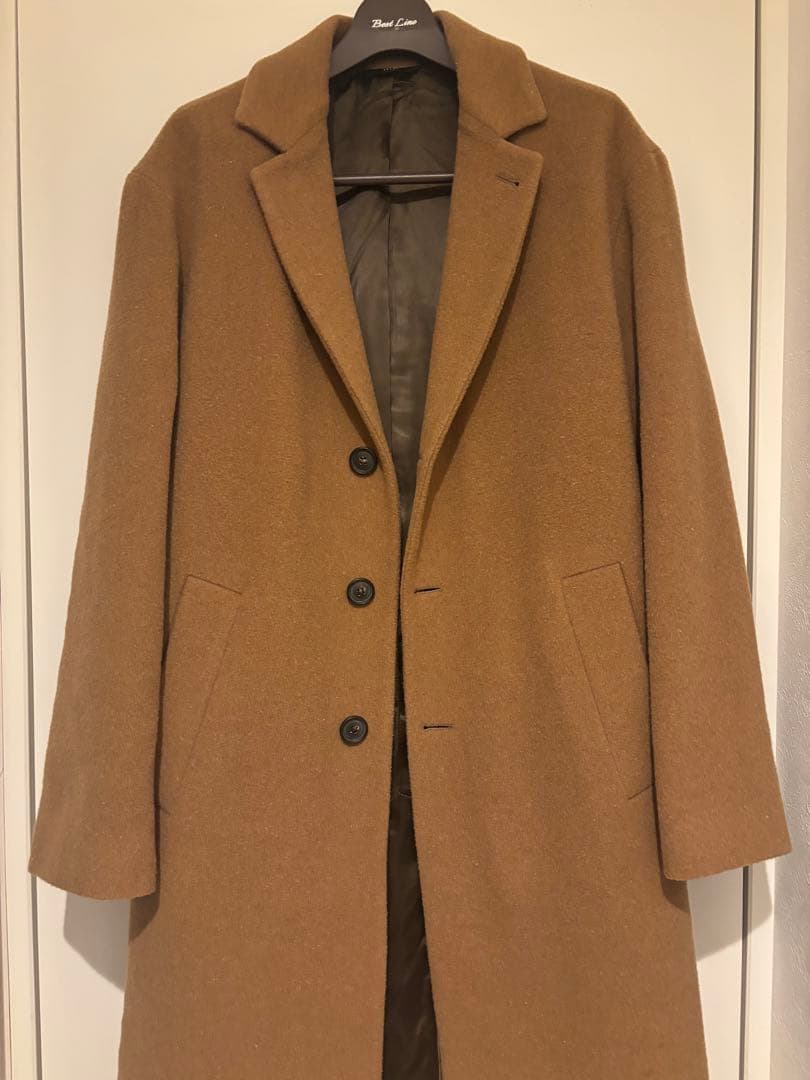Hevo キャメル　ベルテッドコート　サイズ46