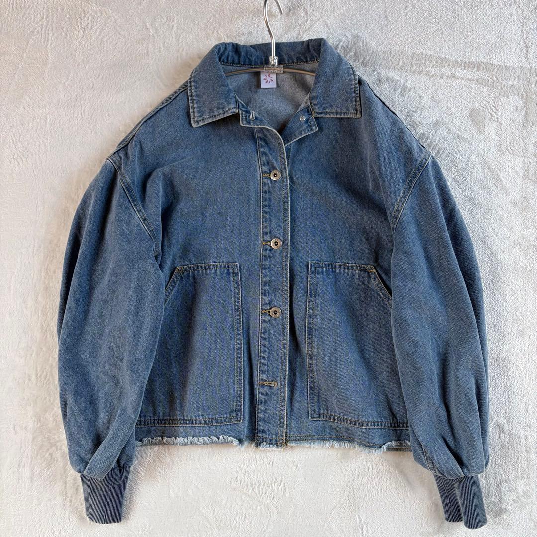 【美品】BEARDSLEY FRIPIER パフ袖カバーオールデニムジャケット