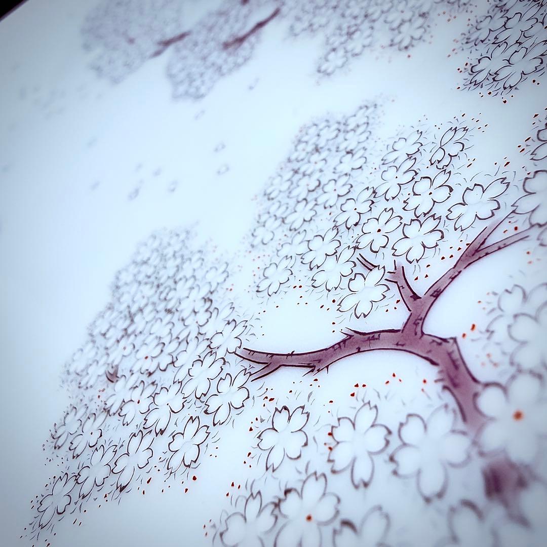 未使用　有田焼　深川製磁　花見おどリ　和食器　桜　女人図　祝い皿　飾り皿　1客
