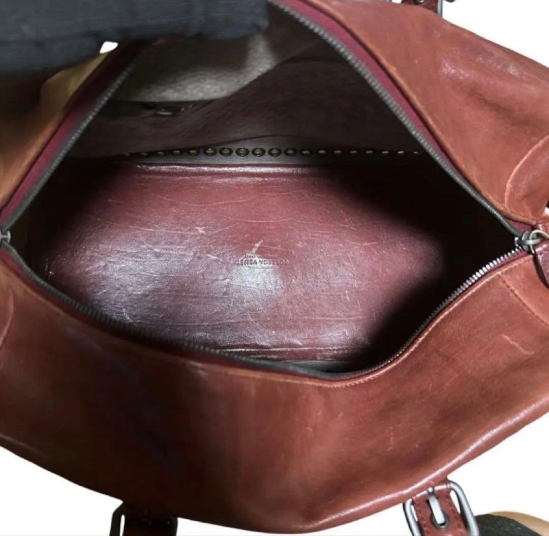 希少　ボッテガヴェネタ　ミニボストン　ハンドバッグ　イントレチャート　レザー　赤